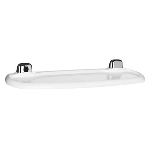 Image of White - Contemporary Bathroom Wall Shelf - White / Black