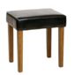 Home Essence Faux Leather Stool - Black - Medium Wood