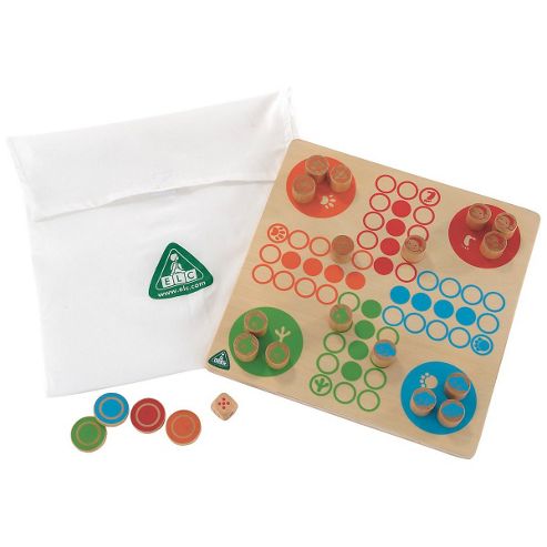 Image of Elc Wooden Snakes And Ladders With Ludo