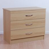 Kit Form Budget 3 Drawer Wide Chest - Oak