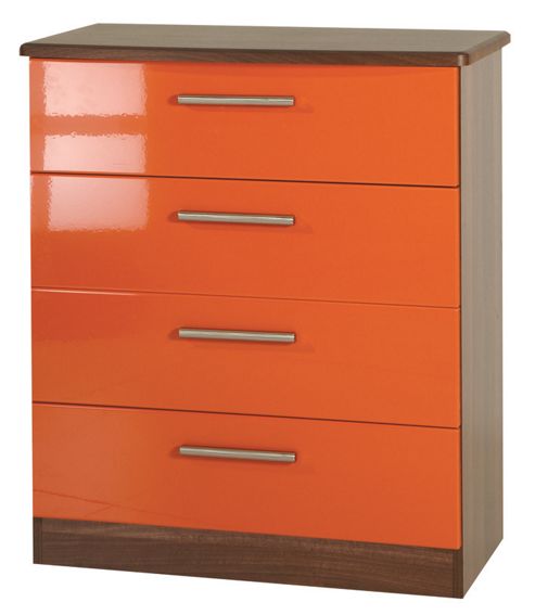 Image of Welcome Furniture Knightsbridge 4 Drawer Chest - Walnut - Ruby