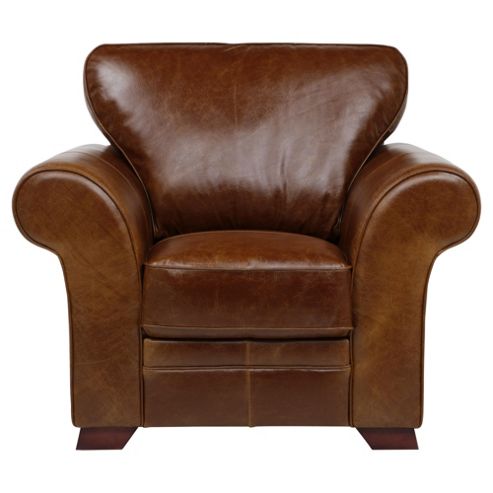 Image of Aldeborough Leather Armchair, Caramel