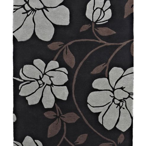 Image of Think Rugs Fusion Black/silver Tufted Rug - 150 Cm X 230 Cm (4 Ft 11 In X 7 Ft 7 In)