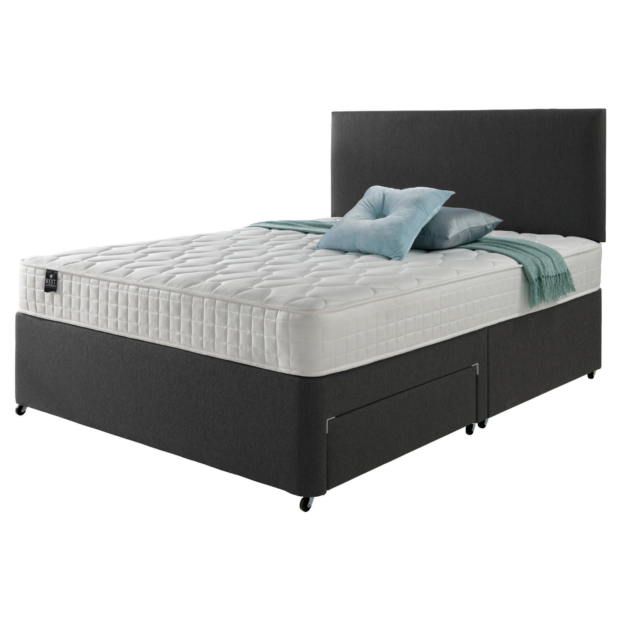 Rest Assured Classic Non Storage Super King Divan and Headboard Charcoal at Tesco Direct