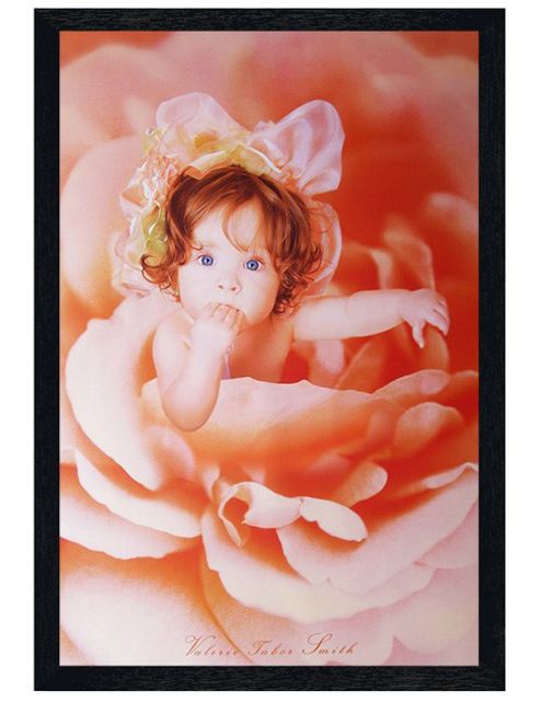 Image of Valerie Tabor Smith Black Wooden Framed Rose Baby Poster