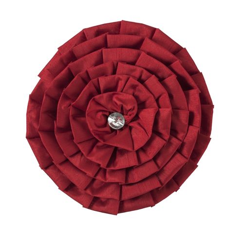 Image of Catherine Lansfield Home Diamond Pleats Cushion Red Cushion
