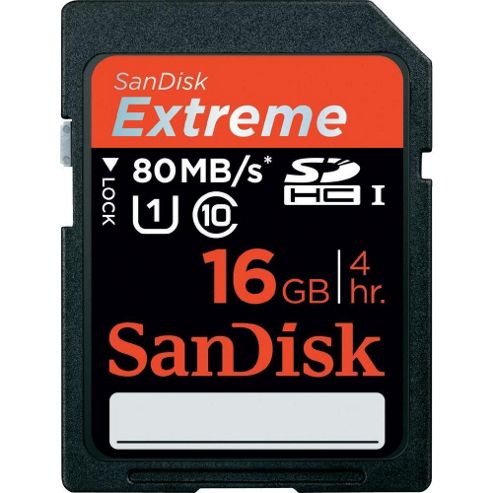 Image of Sandisk 16 Gb Extreme Sdhc Flash Memory Card