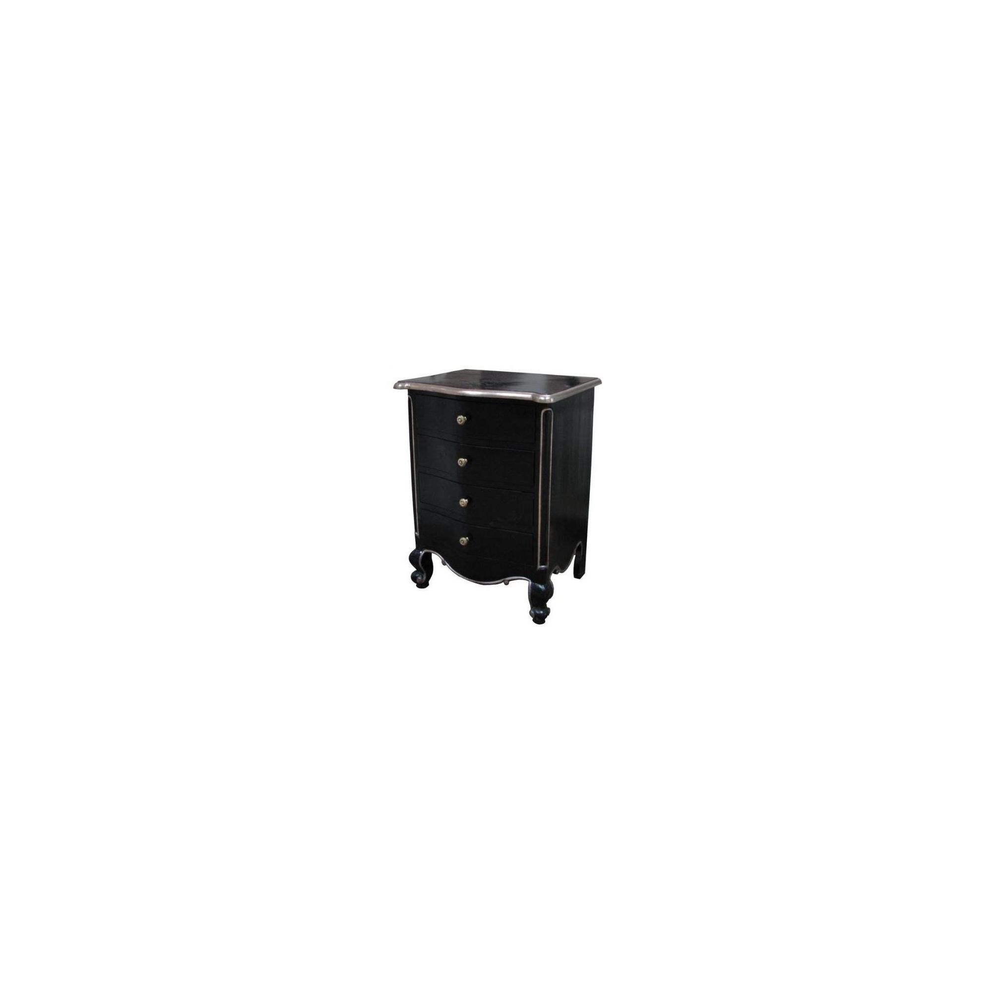 Lock stock and barrel Mahogany Louis 4 Drawer Bedside Table in Mahogany - Black at Tesco Direct