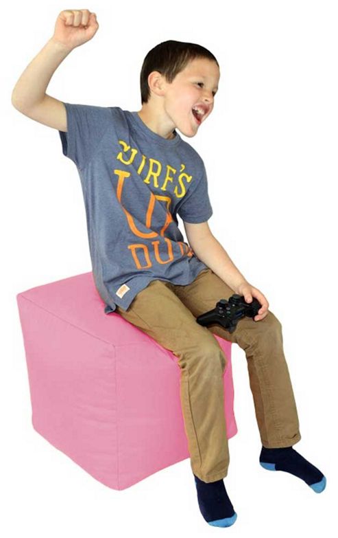 Image of Valufurniture Cube Pink Bean Bag