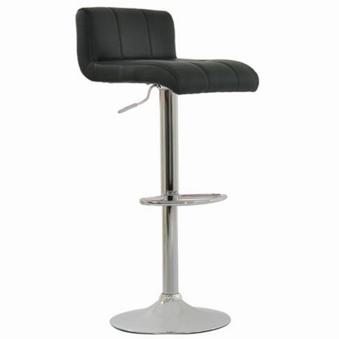 Image of Neptune Black Padded Seat Bar Stool