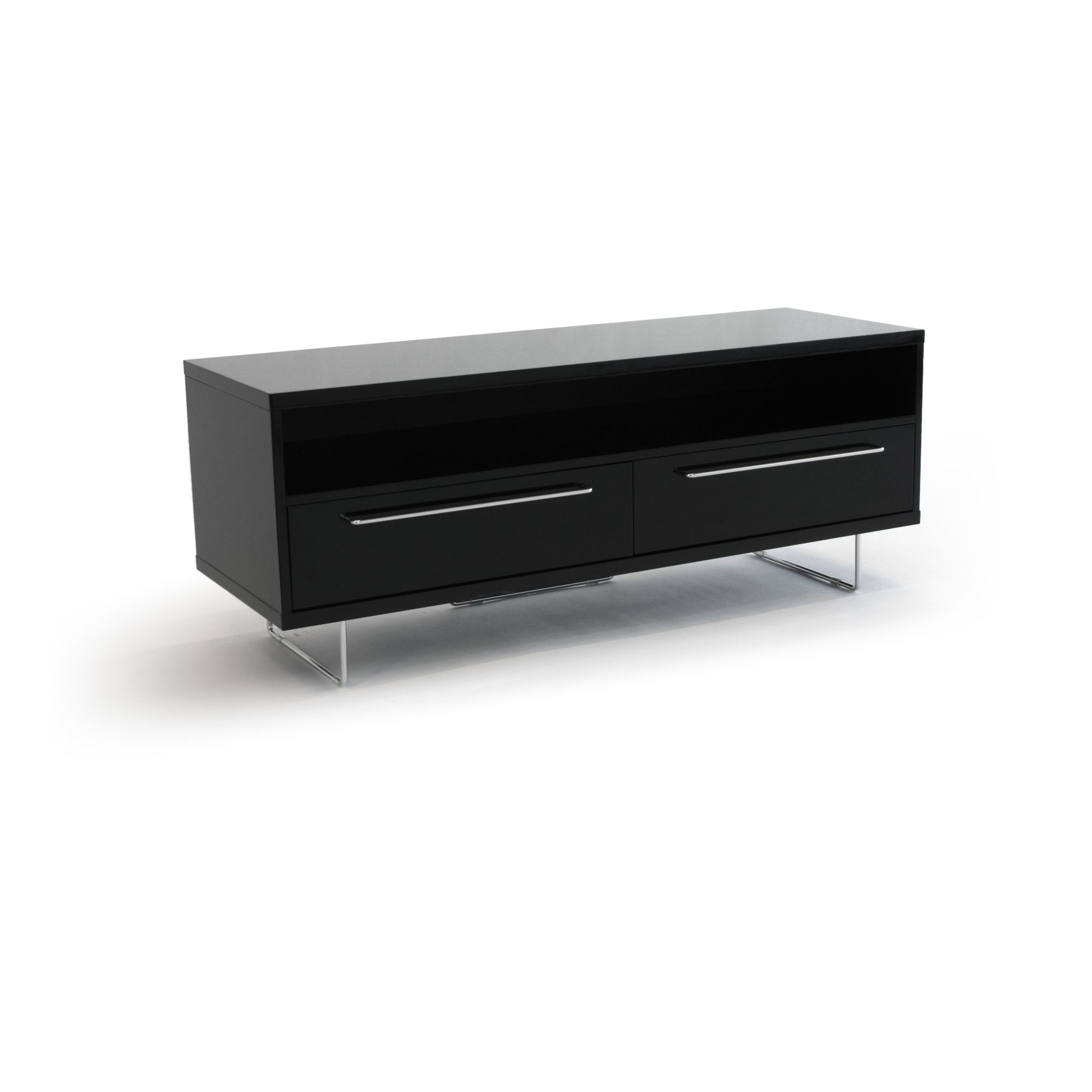 RGE Lago 2 Drawers Multi-Media TV Storage and Display Unit - Lacquer Black High Gloss at Tesco Direct