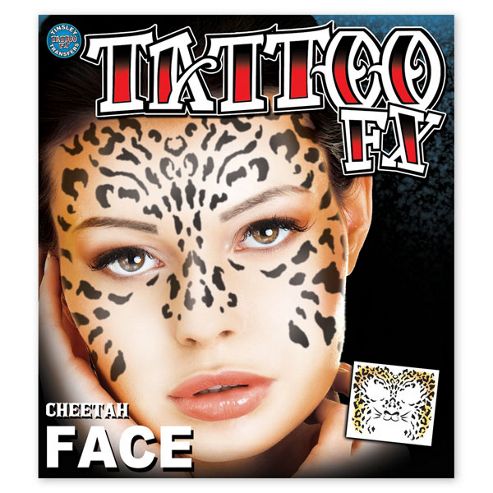 Image of Halloween Special Effects Tattoos - Cheetah Face