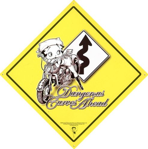 Image of Betty Boop Dangerous Curves Ahead Tin Sign