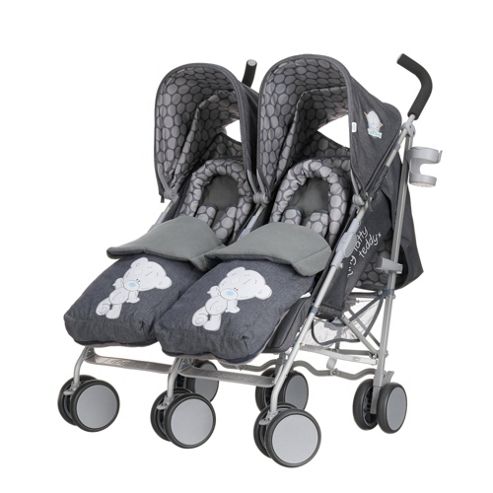 Image of Tiny Tatty Teddy Deluxe Twin Stroller Bundle - Denim