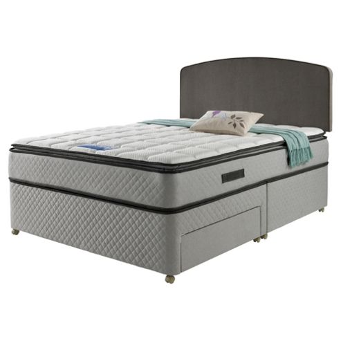 Image of Sealy Pillowtop King Size Non Storage Divan Charcoal