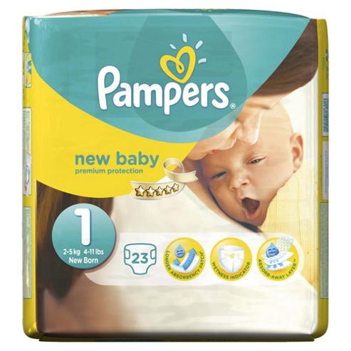 Image of Pampers New Baby Size 1 Carry Pack - 23 Nappies