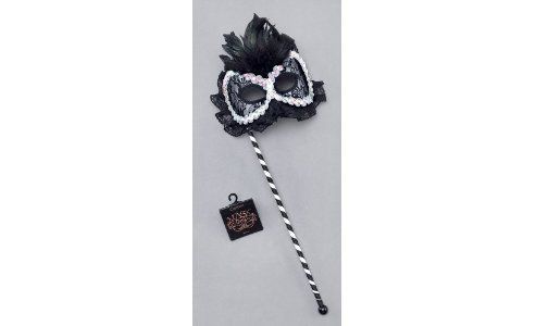 Image of Black/white Mask On Stick