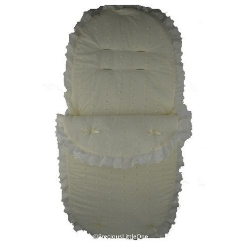 Image of Cuddles Collection Broderie Anglais Footmuff (cream)