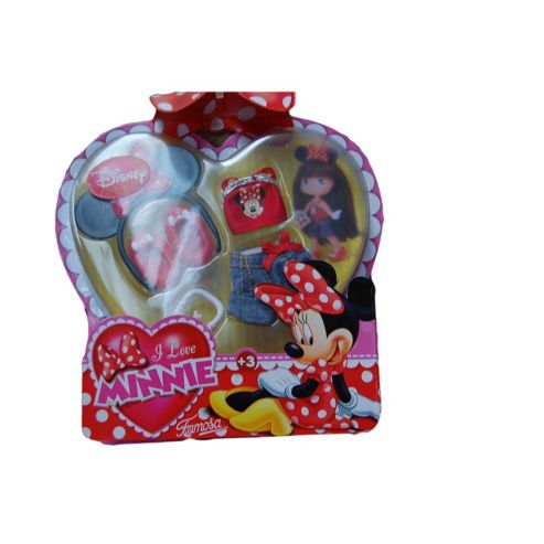 Image of I Love Minnie Basic Dresses Red Shoes, Red Tank Top, Denim Skirt