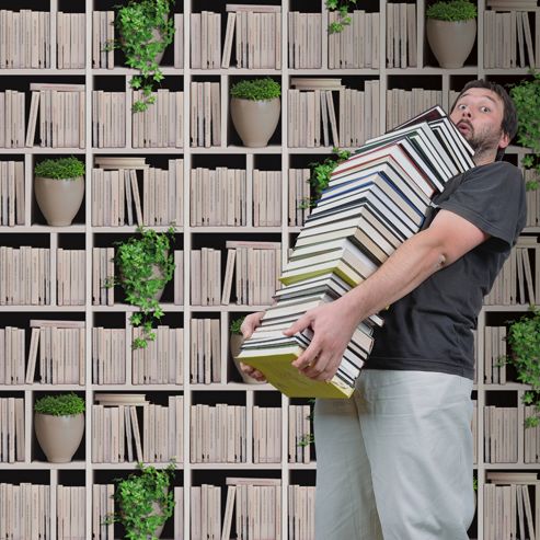Image of Muriva Bookshelves Wallpaper