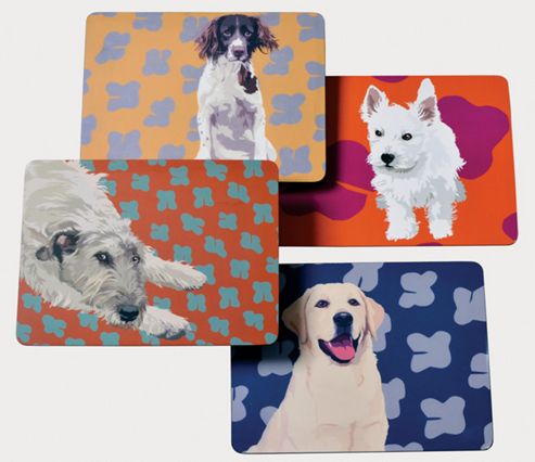 Image of Leslie Gerry Dog Placemats, Set Of 4