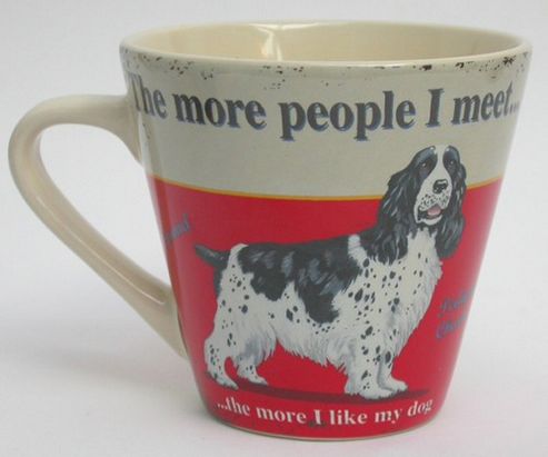 Image of Martin Wiscombe Conical Dog Design Mug, Spaniel