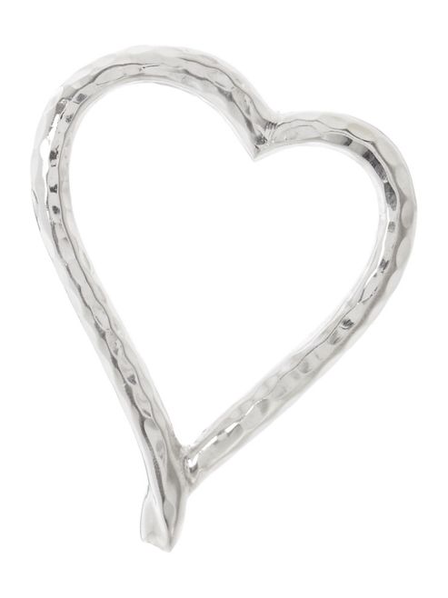 Image of Beaten Metal Heart Napkin Rings Set Of 4