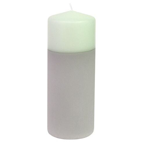 Image of Tesco Grey And Mint Pillar Candle, Large