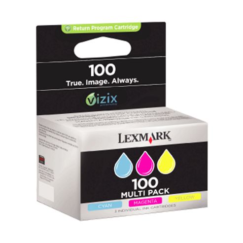 Image of Lexmark 3-pack 100 Color (cmy) Return Program Ink Cartridges
