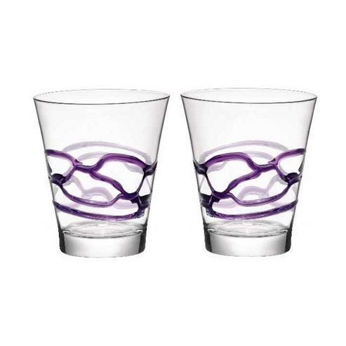 Image of Bormioli Rocco Ceralacca Tumblers Glasses - 385ml - 13oz - Purple - Set Of 2