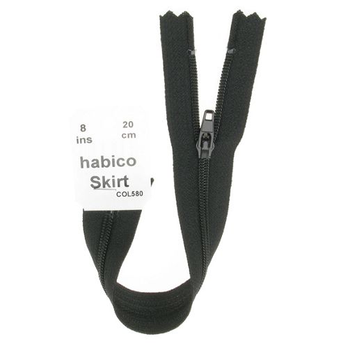 Image of Skirt Zip - 20cm - Black