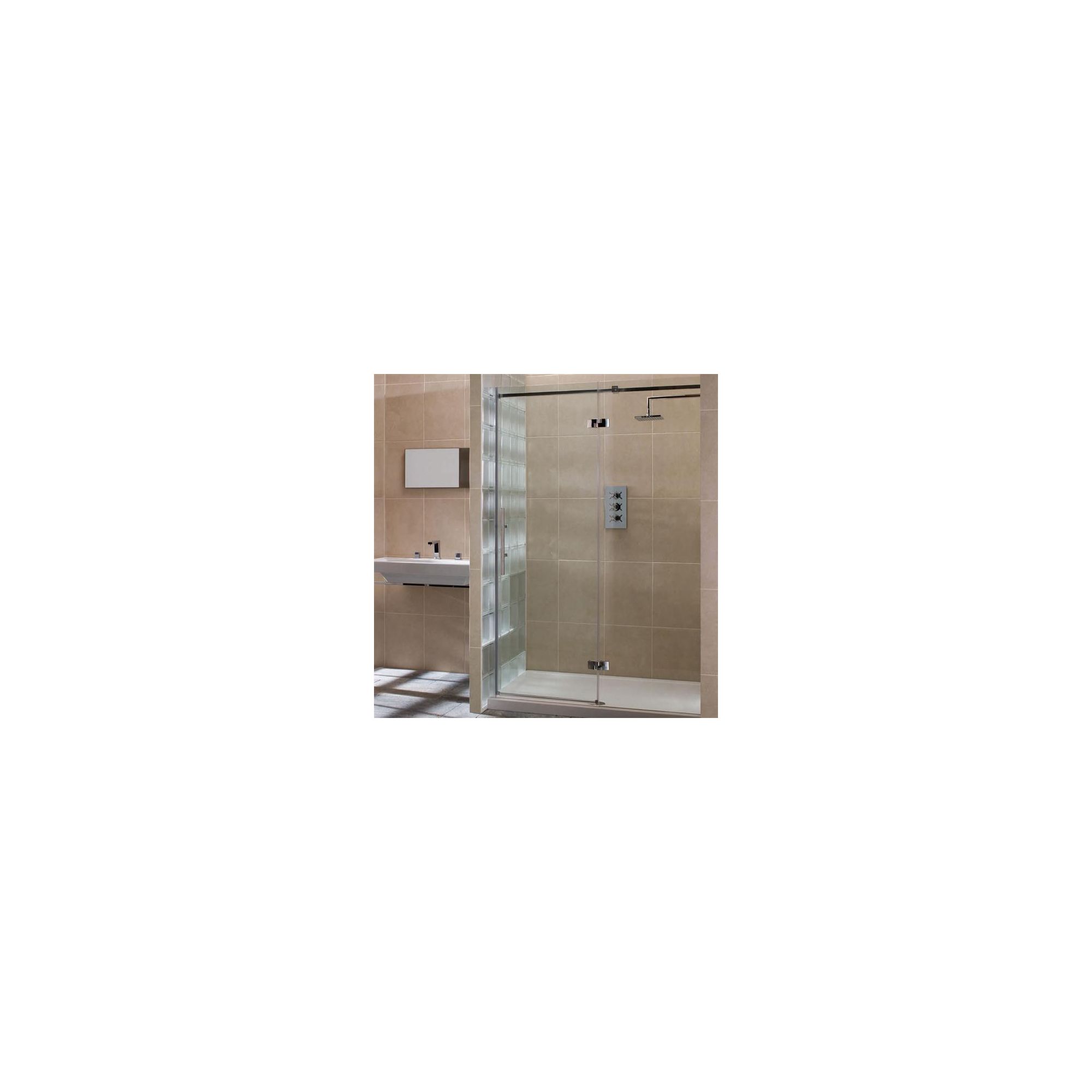 Merlyn Vivid Nine Hinged Door Alcove Shower Enclosure with Inline Panel, 1600mm x 800mm, Right Handed, Low Profile Tray, 8mm Glass at Tesco Direct