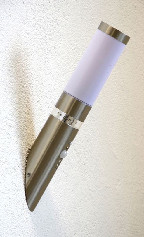Image of Brilliant Bole 1 Light Outdoor Wall Light In Stainless Steel