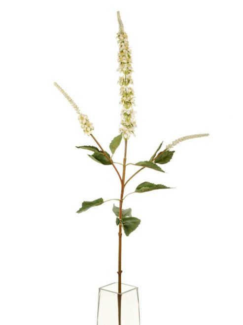Image of Artificial 110cm Single Stem White Gooseneck Loosestrife Flowering Grass
