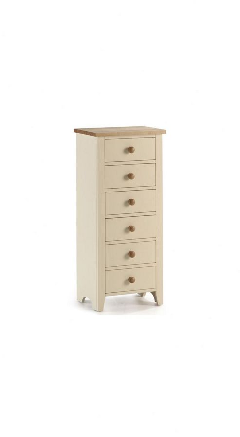 Image of Ametis Camden Painted Pine And Ash 6 Drawer Wellington In Painted Ivory