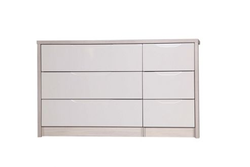 Image of Alto Furniture Avola 6 Drawer Double Chest - Champagne Avola With Sand Gloss