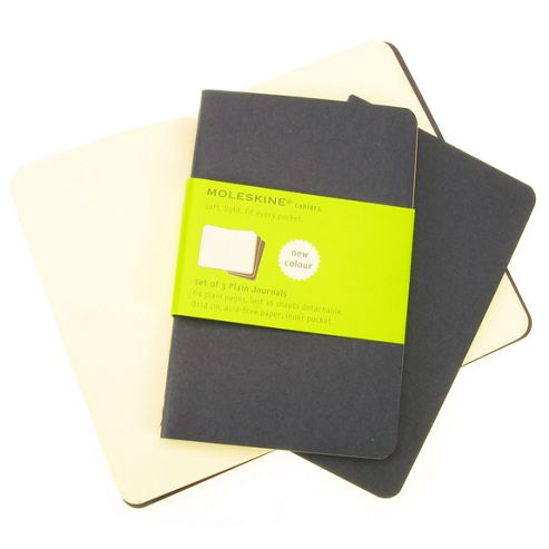 Image of Moleskine Cahier Plain Pocket 3 Pack Blue Cover