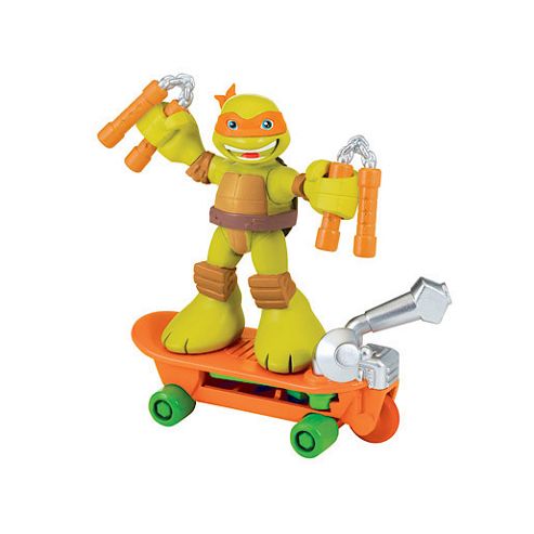 Image of Teenage Mutant Ninja Turtles Half-shell Heroes Mikey Figure With Skateboard