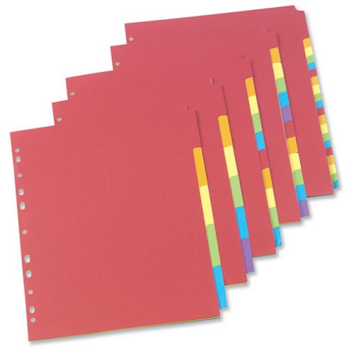 Image of Concord Bright Subject Dividers Europunched 6-part A4 Assorted Ref 50799