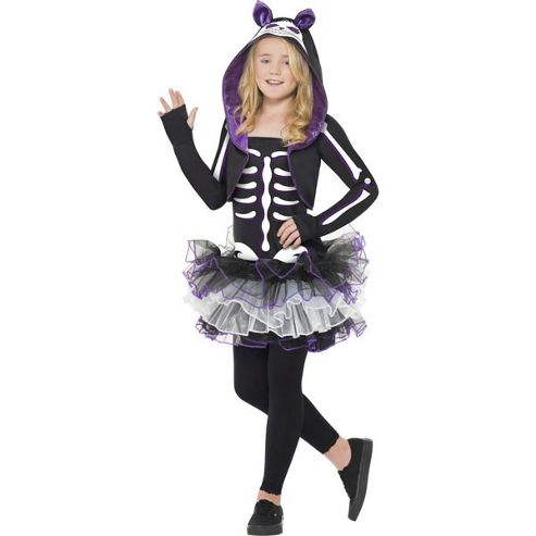 Image of Skelly Cat - Child Costume 10-12 Years