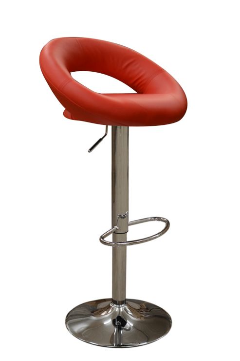 Image of Eclipse Red Faux Leather Swivel Bar Stool