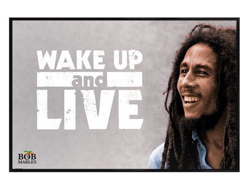 Image of Bob Marley Gloss Black Framed Wake Up And Live Poster
