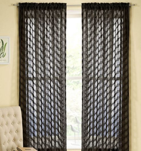 Image of Fairmont Rod Pocket Voile Panel - Black
