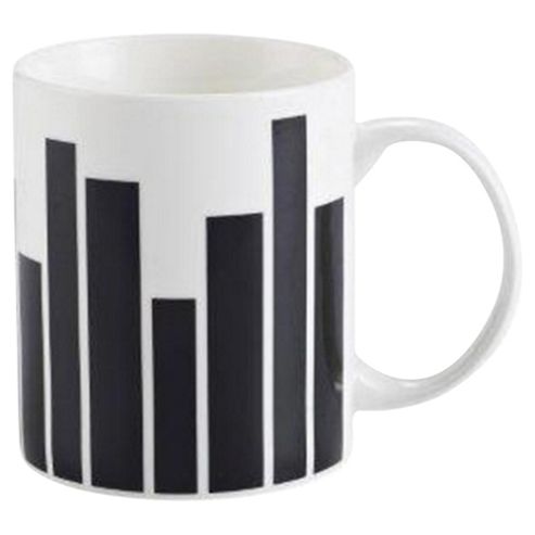 Image of Tesco Graduated Stripe Mug Single Black