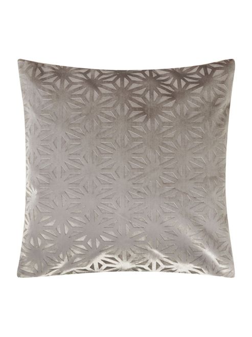 Image of Linea Cross Velvet Cushion, Grey