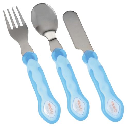 Image of Vital Baby First Stainless Steel Cutlery Set Blue