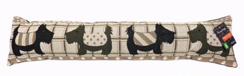 Image of Country Club Woodland Design Tapestry Draught Excluder, Scottie Dog