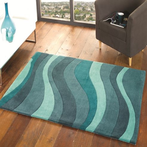 Image of The Peaks Matlock Teal 80x150 Acrylic Rug