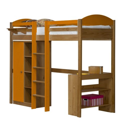 Image of Maximus High Sleeper Set 1 Central Ladder Antique With Orange Details