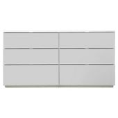 Palermo 6 Drawer Wide Chest White Mirrored